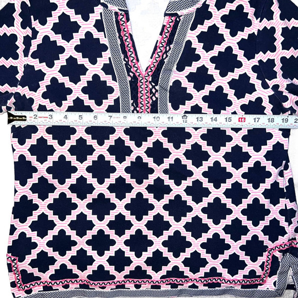 Crown and Ivy Prep Nautical Texture Embroidery Novelty Print Tunic - Size Medium - Picture 8 of 9